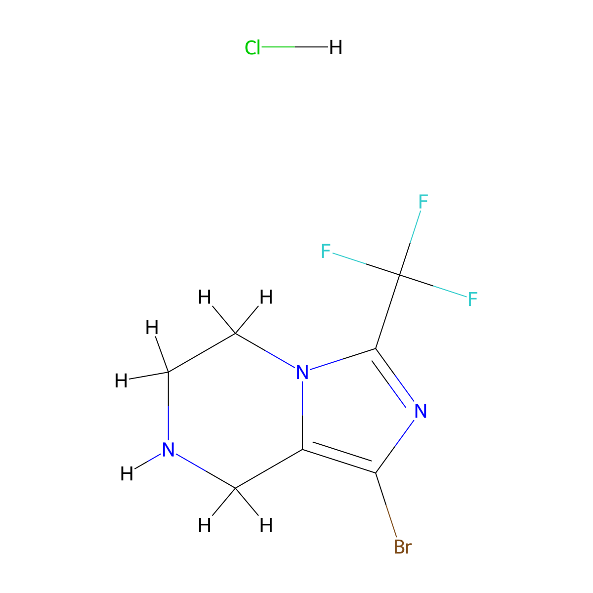 1-Bromo-3-(trifluoromethyl)-5,6,7,8-tetrahydroimidazo[1,5-a]pyrazine hydrochloride molecular structure, CAS 2138351-97-8