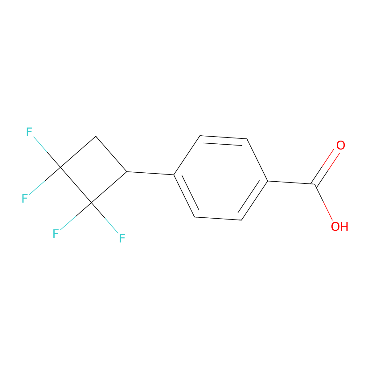 4-(2,2,3,3-Tetrafluorocyclobutyl)benzoic acid molecular structure, CAS 2138351-98-9