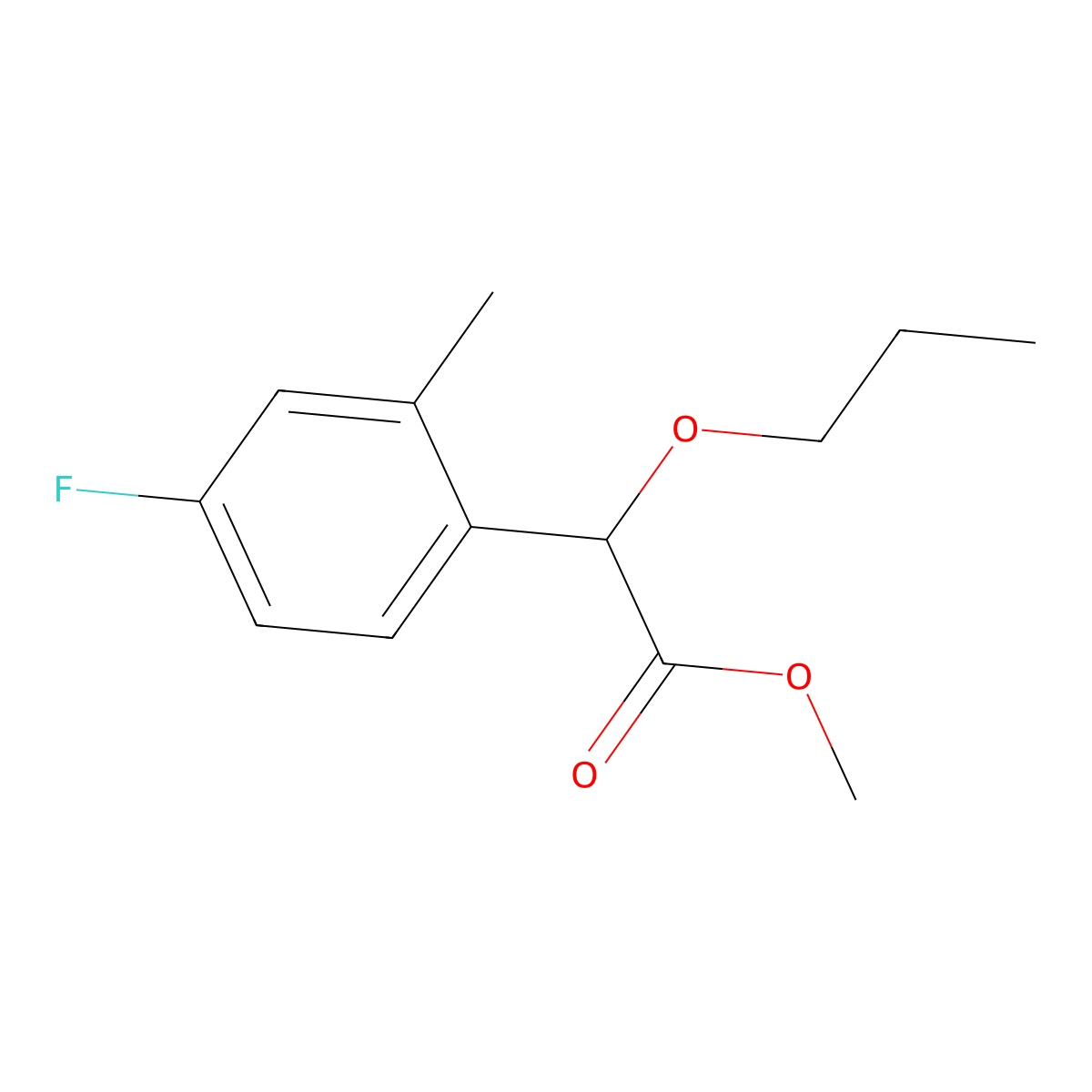 Methyl 2-(4-fluoro-2-methylphenyl)-2-propoxyacetate molecular structure, CAS 2138352-04-0