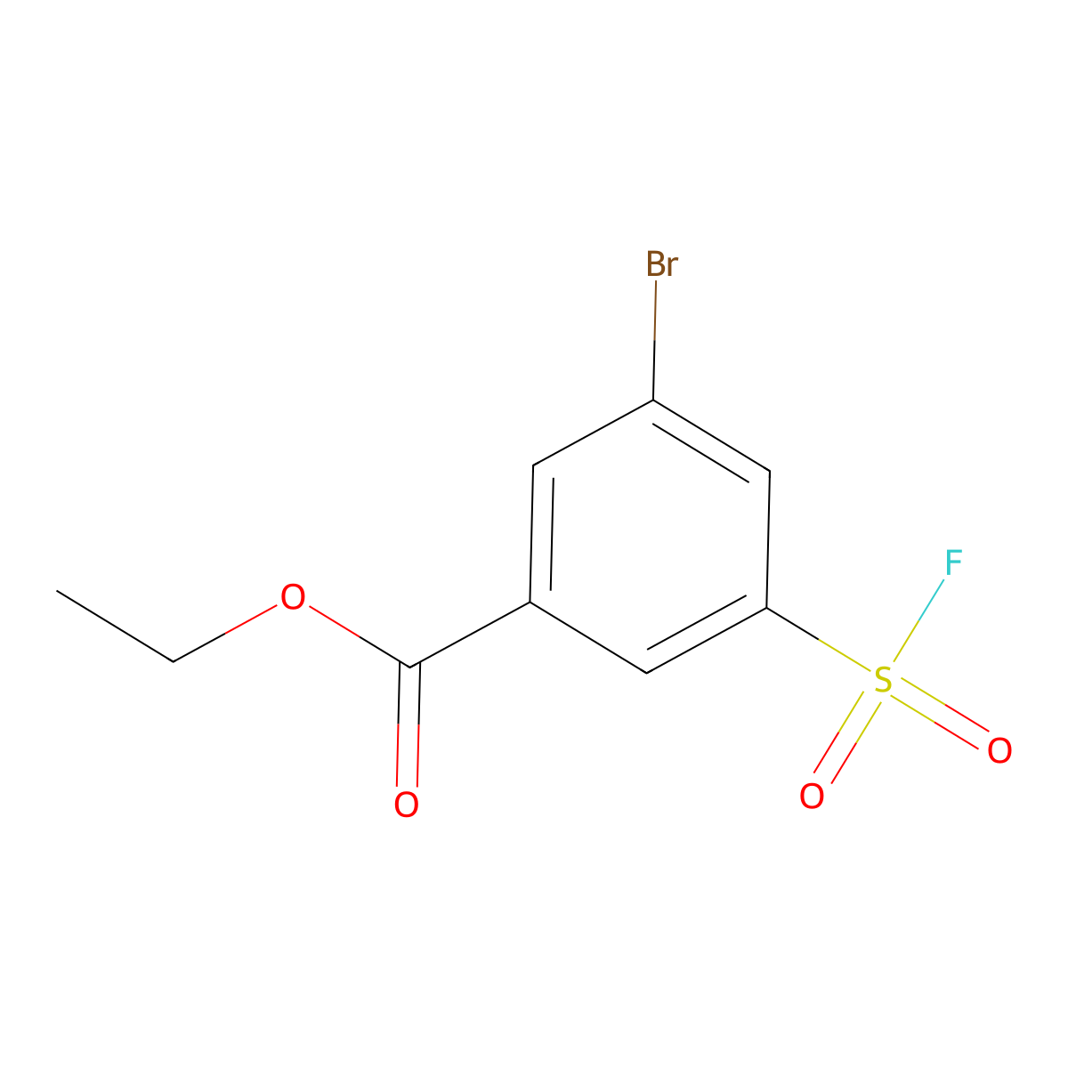 Ethyl 3-bromo-5-(fluorosulfonyl)benzoate molecular structure, CAS 2138352-18-6