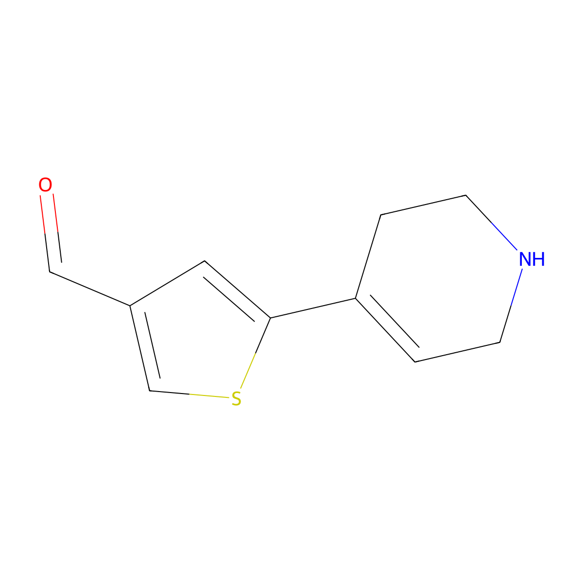 5-(1,2,3,6-Tetrahydropyridin-4-yl)thiophene-3-carbaldehyde molecular structure, CAS 2138352-41-5