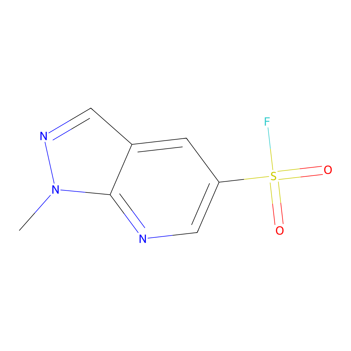 1-methyl-1H-pyrazolo[3,4-b]pyridine-5-sulfonyl fluoride molecular structure, CAS 2138352-61-9