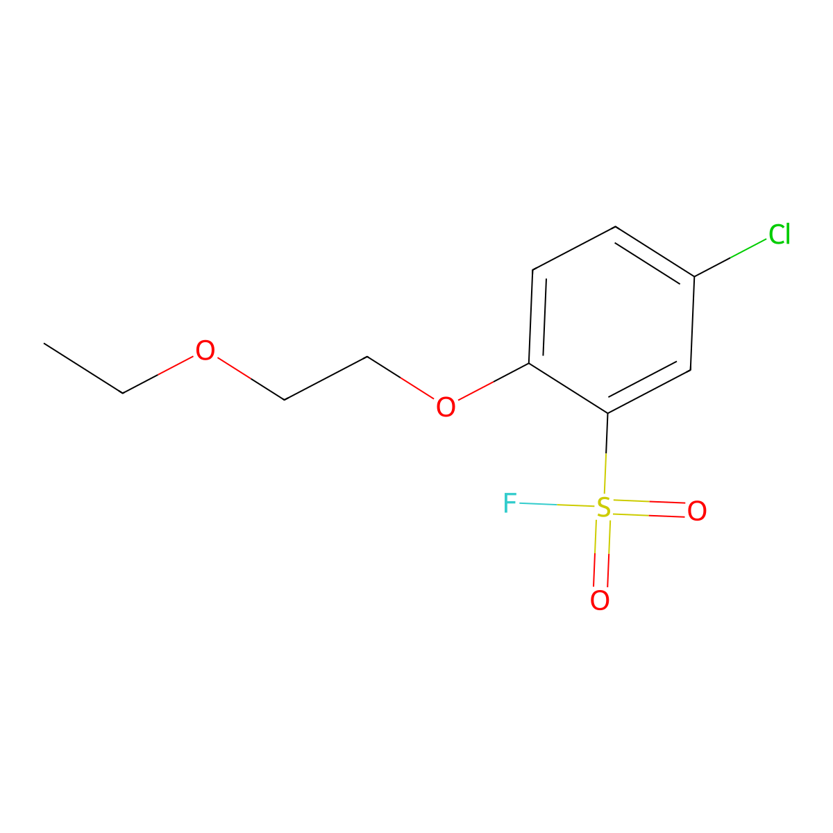 5-Chloro-2-(2-ethoxyethoxy)benzene-1-sulfonyl fluoride molecular structure, CAS 2138352-70-0
