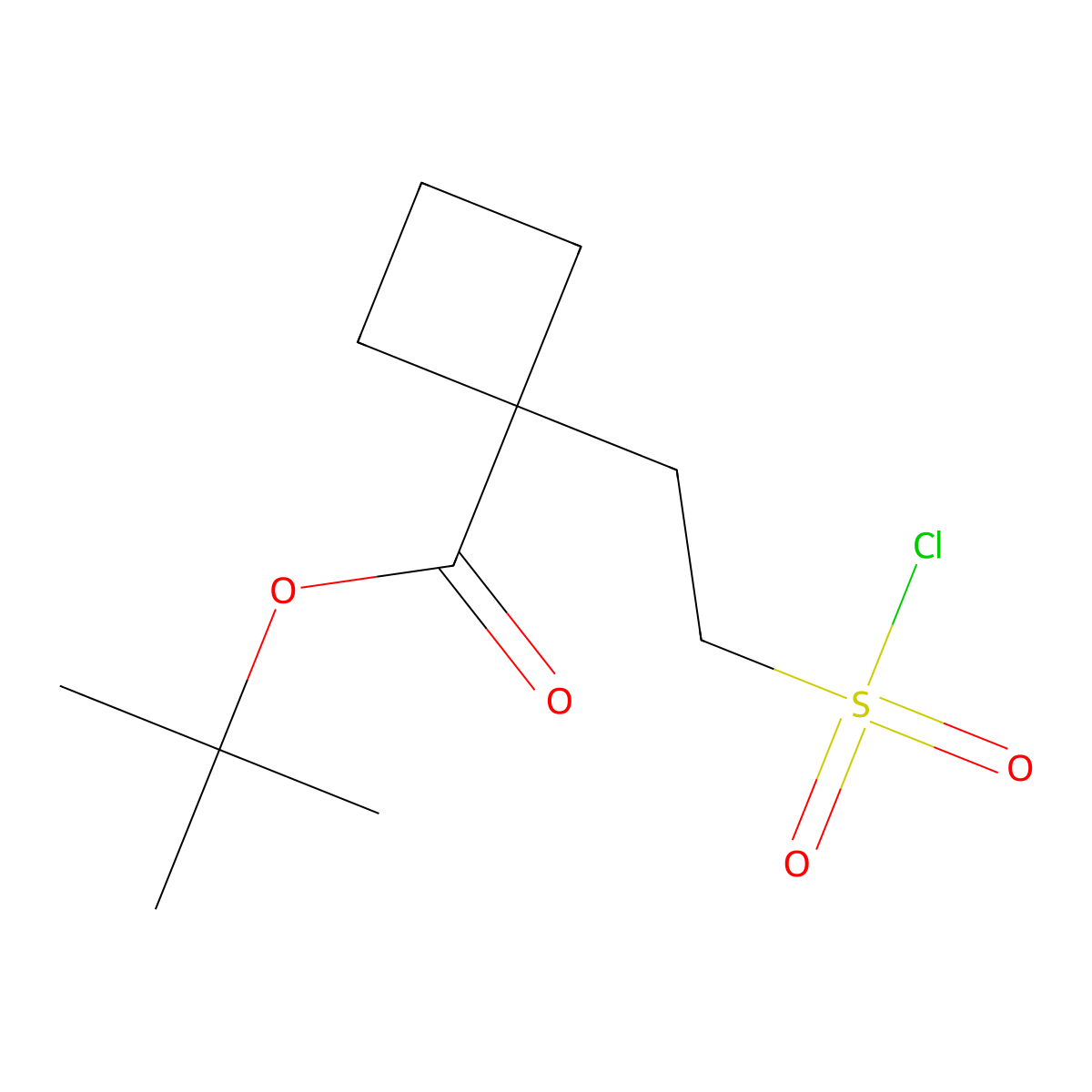 Tert-butyl 1-[2-(chlorosulfonyl)ethyl]cyclobutane-1-carboxylate molecular structure, CAS 2138352-87-9