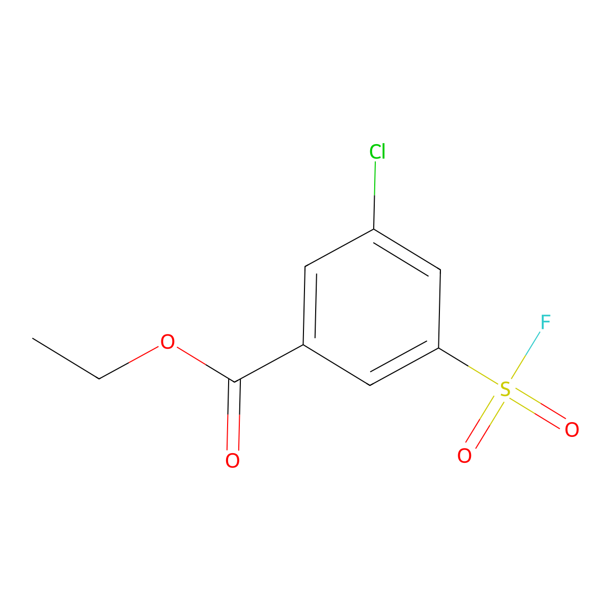 Ethyl 3-chloro-5-(fluorosulfonyl)benzoate molecular structure, CAS 2138353-10-1