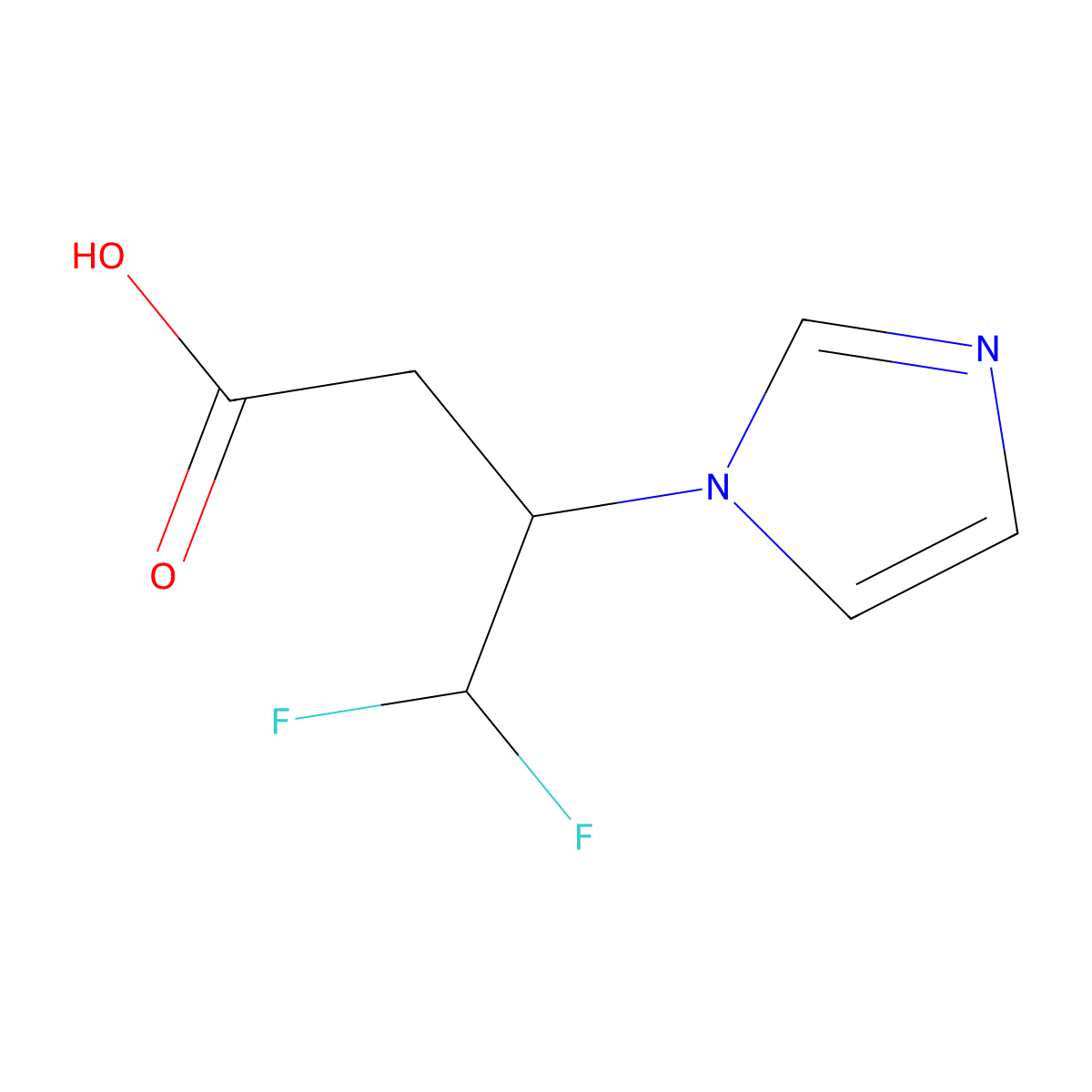 4,4-difluoro-3-(1H-imidazol-1-yl)butanoic acid molecular structure, CAS 2138353-85-0