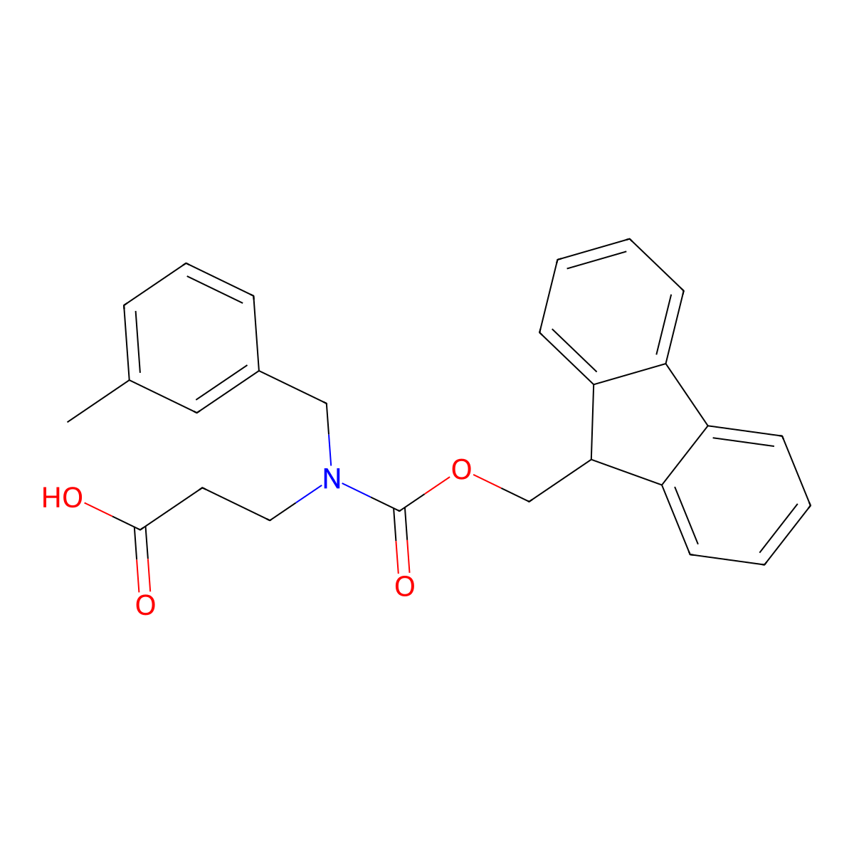 3-({[(9H-fluoren-9-yl)methoxy]carbonyl}[(3-methylphenyl)methyl]amino)propanoic acid molecular structure, CAS 2138353-91-8