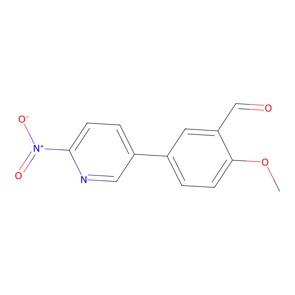 2-Methoxy-5-(6-nitropyridin-3-yl)benzaldehyde molecular structure, CAS 2138353-99-6