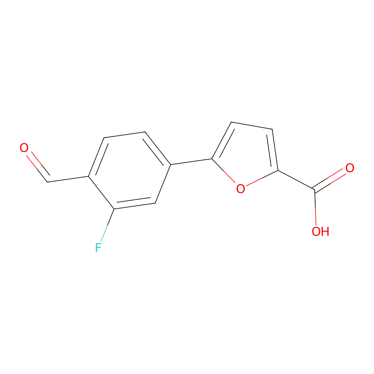 5-(3-Fluoro-4-formylphenyl)furan-2-carboxylic acid molecular structure, CAS 2138355-67-4