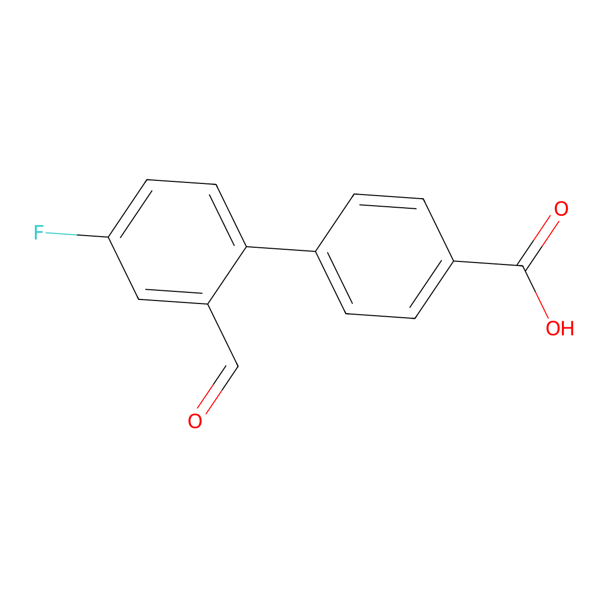4-(4-Fluoro-2-formylphenyl)benzoic acid molecular structure, CAS 2138357-39-6