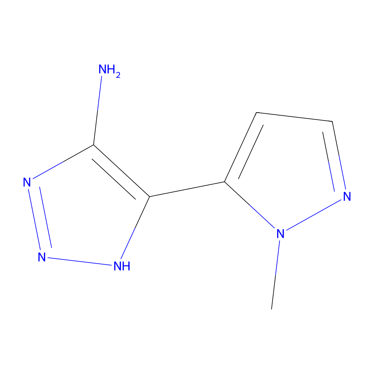 5-(1-methyl-1H-pyrazol-5-yl)-1H-1,2,3-triazol-4-amine molecular structure, CAS 2138358-23-1