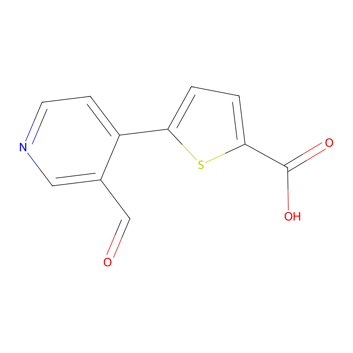 5-(3-Formylpyridin-4-yl)thiophene-2-carboxylic acid molecular structure, CAS 2138358-30-0