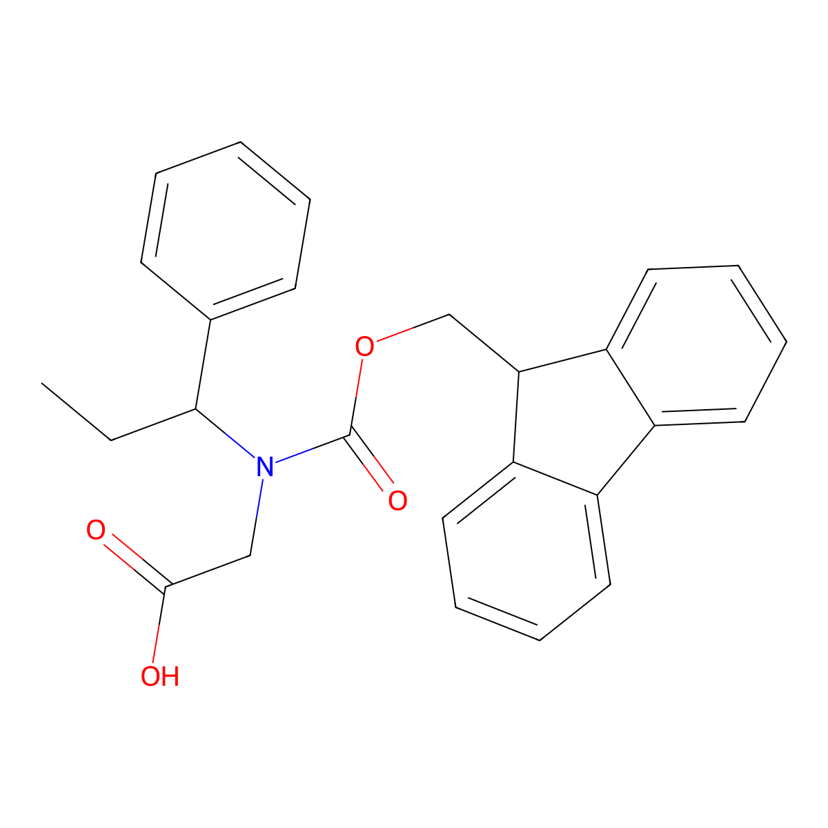 2-({[(9H-fluoren-9-yl)methoxy]carbonyl}(1-phenylpropyl)amino)acetic acid molecular structure, CAS 2138358-33-3