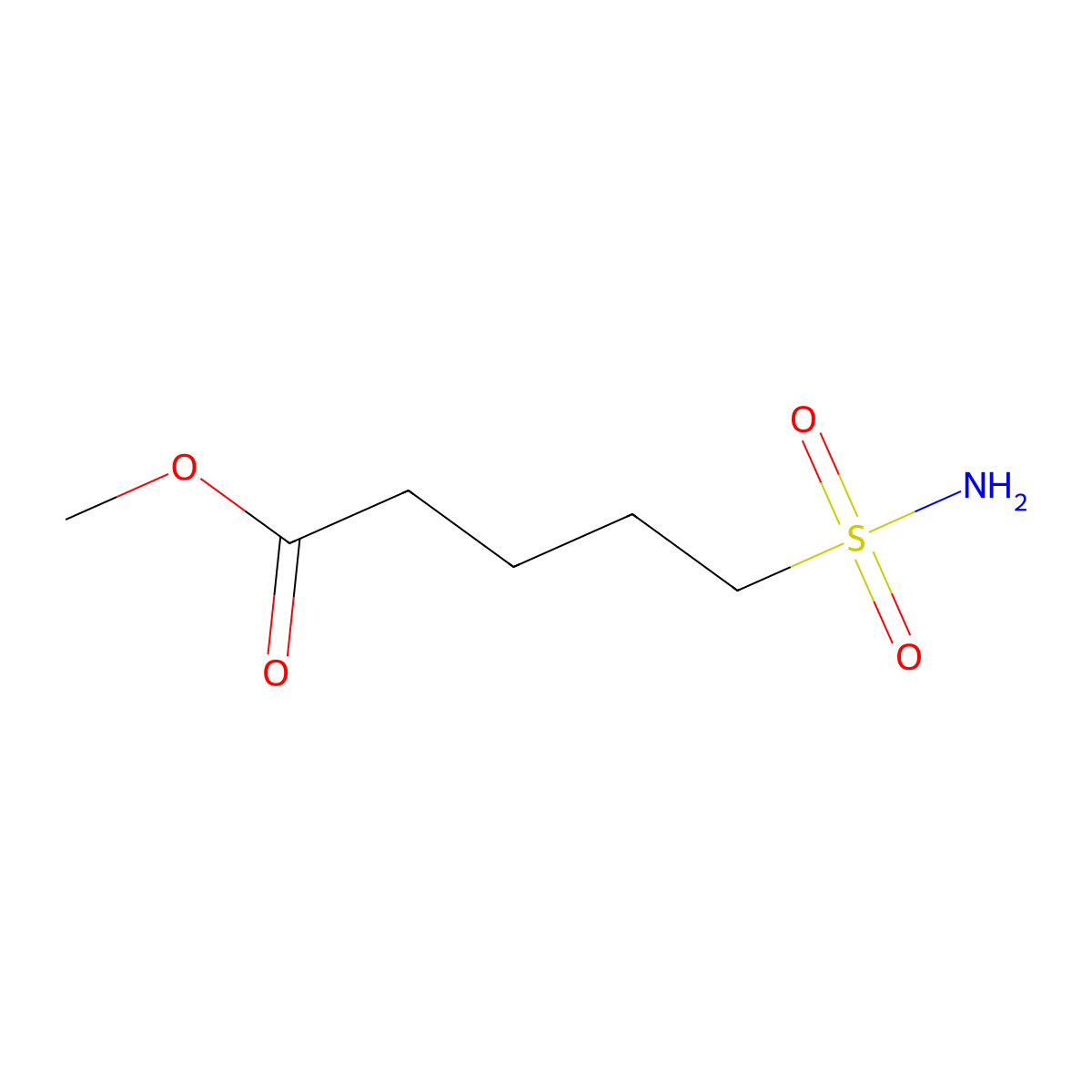 Methyl 5-sulfamoylpentanoate molecular structure, CAS 2138359-07-4
