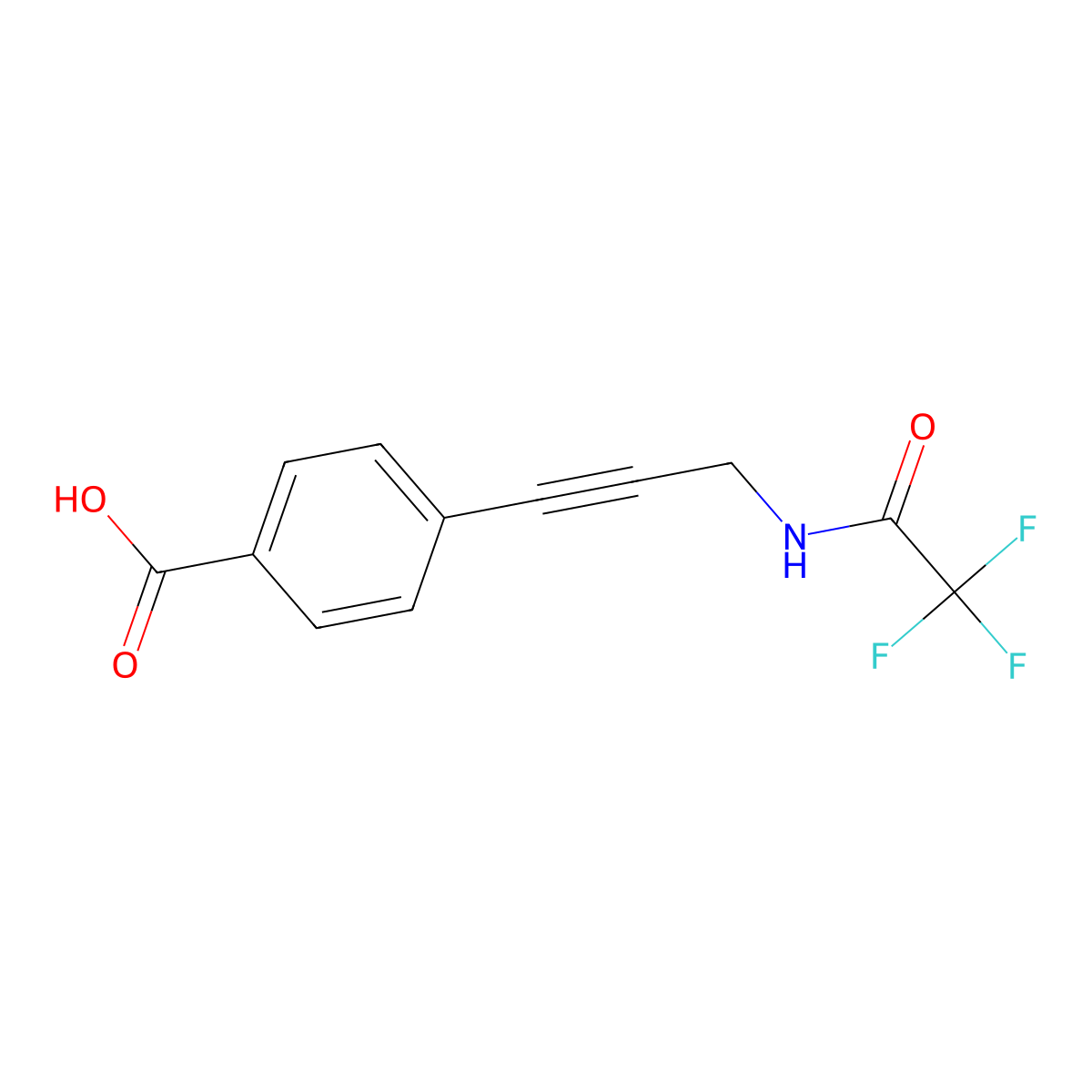 4-[3-(2,2,2-Trifluoroacetamido)prop-1-yn-1-yl]benzoic acid molecular structure, CAS 213836-97-6