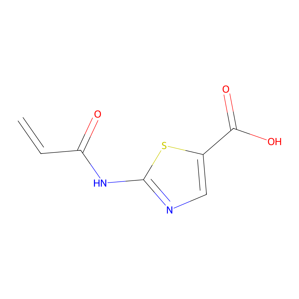 2-(Prop-2-enamido)-1,3-thiazole-5-carboxylic acid molecular structure, CAS 2138361-90-5