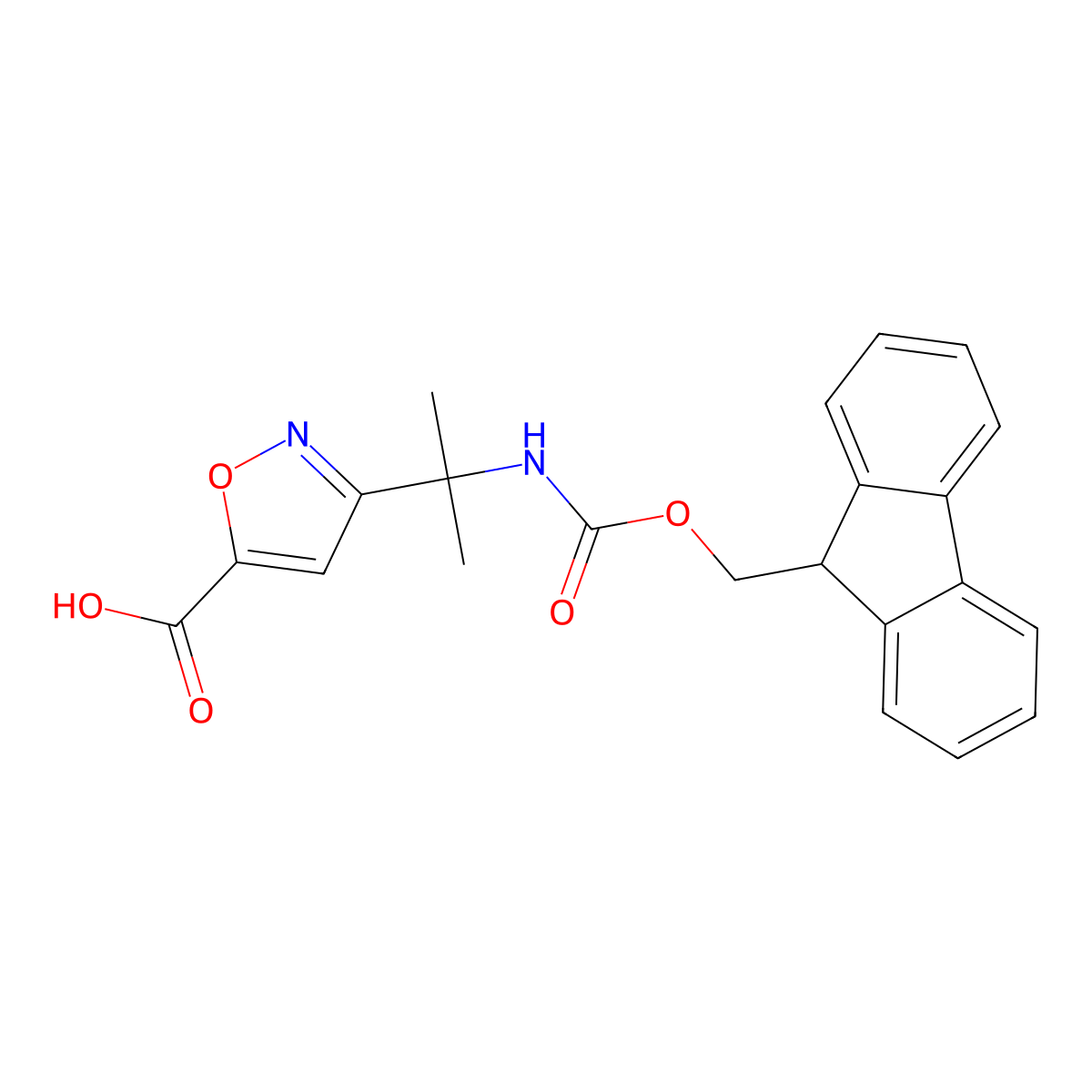 3-[2-({[(9H-fluoren-9-yl)methoxy]carbonyl}amino)propan-2-yl]-1,2-oxazole-5-carboxylic acid molecular structure, CAS 2138365-40-7