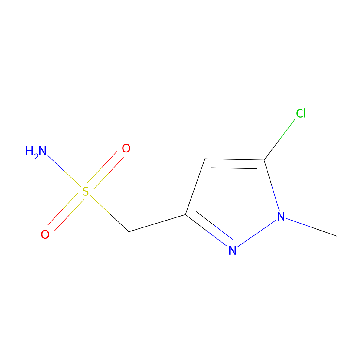 (5-chloro-1-methyl-1H-pyrazol-3-yl)methanesulfonamide molecular structure, CAS 2138366-11-5