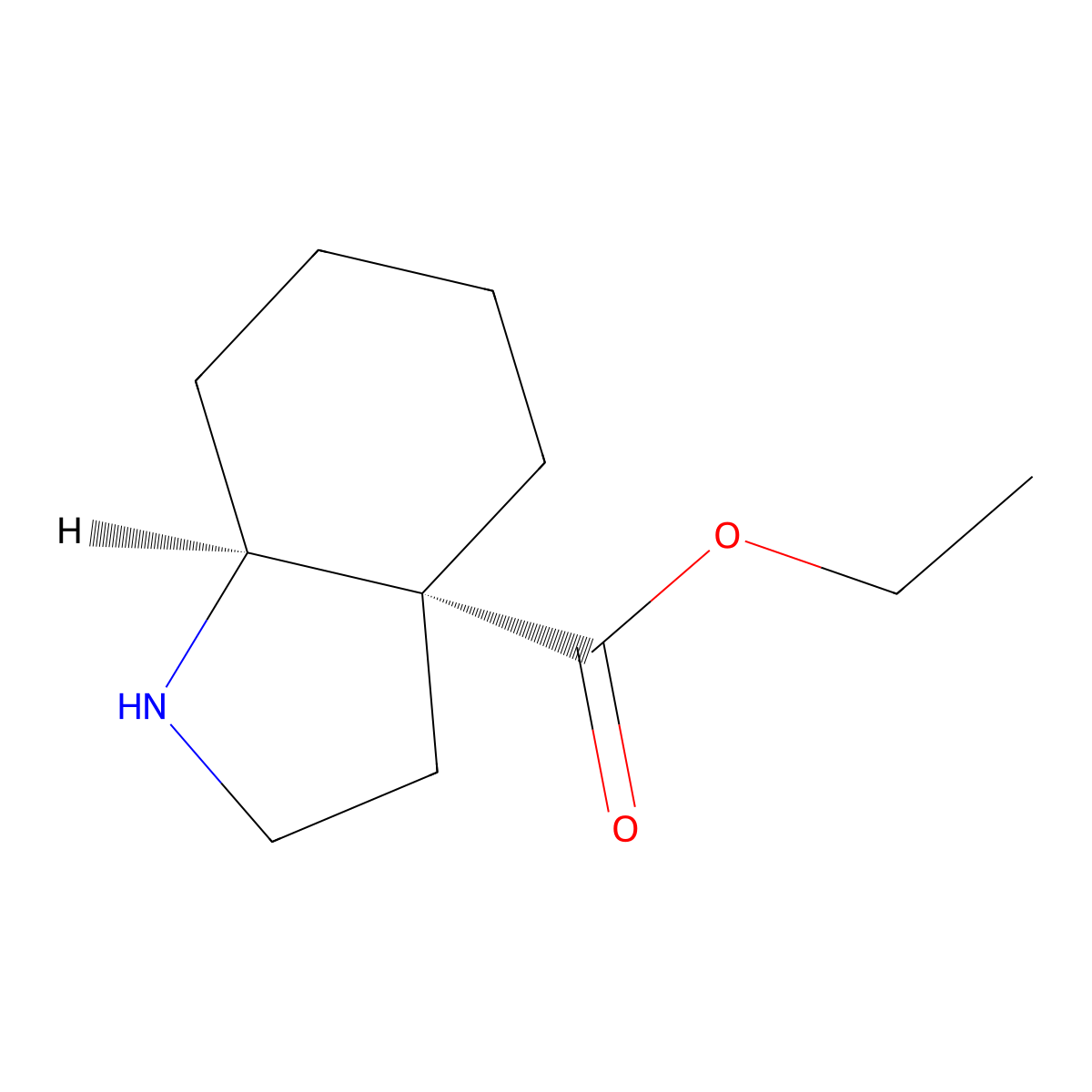 rac-ethyl (3aR,7aS)-octahydro-1H-indole-3a-carboxylate molecular structure, CAS 2138367-42-5