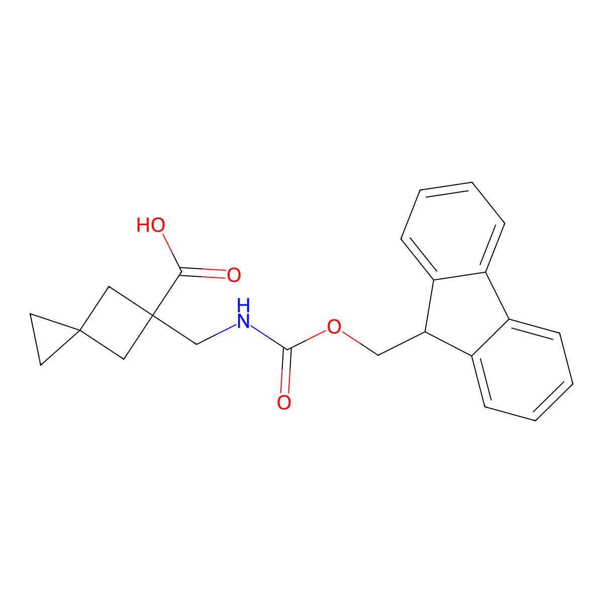 5-[({[(9H-fluoren-9-yl)methoxy]carbonyl}amino)methyl]spiro[2.3]hexane-5-carboxylic acid molecular structure, CAS 2138367-43-6