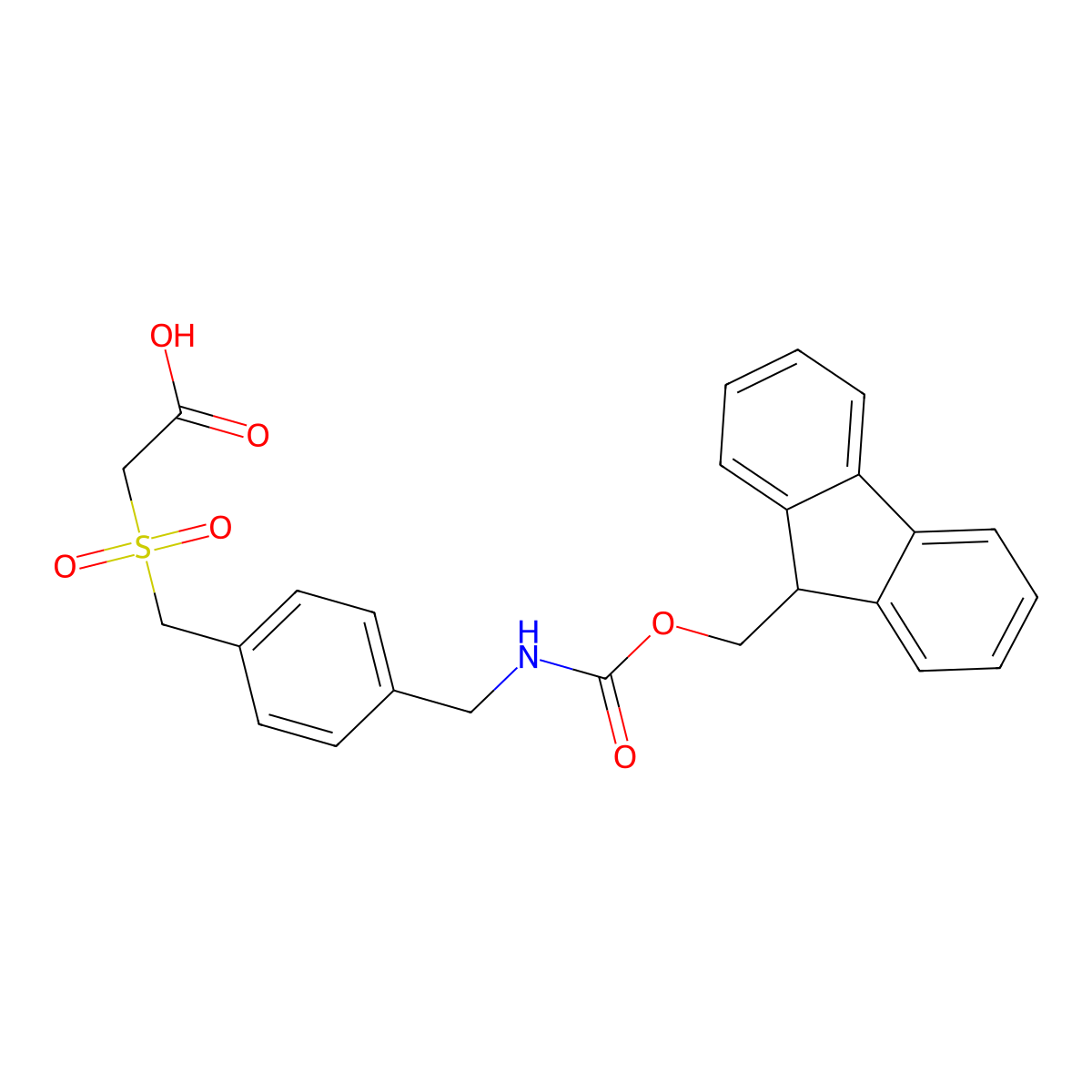 2-({4-[({[(9H-fluoren-9-yl)methoxy]carbonyl}amino)methyl]phenyl}methanesulfonyl)acetic acid molecular structure, CAS 2138367-96-9