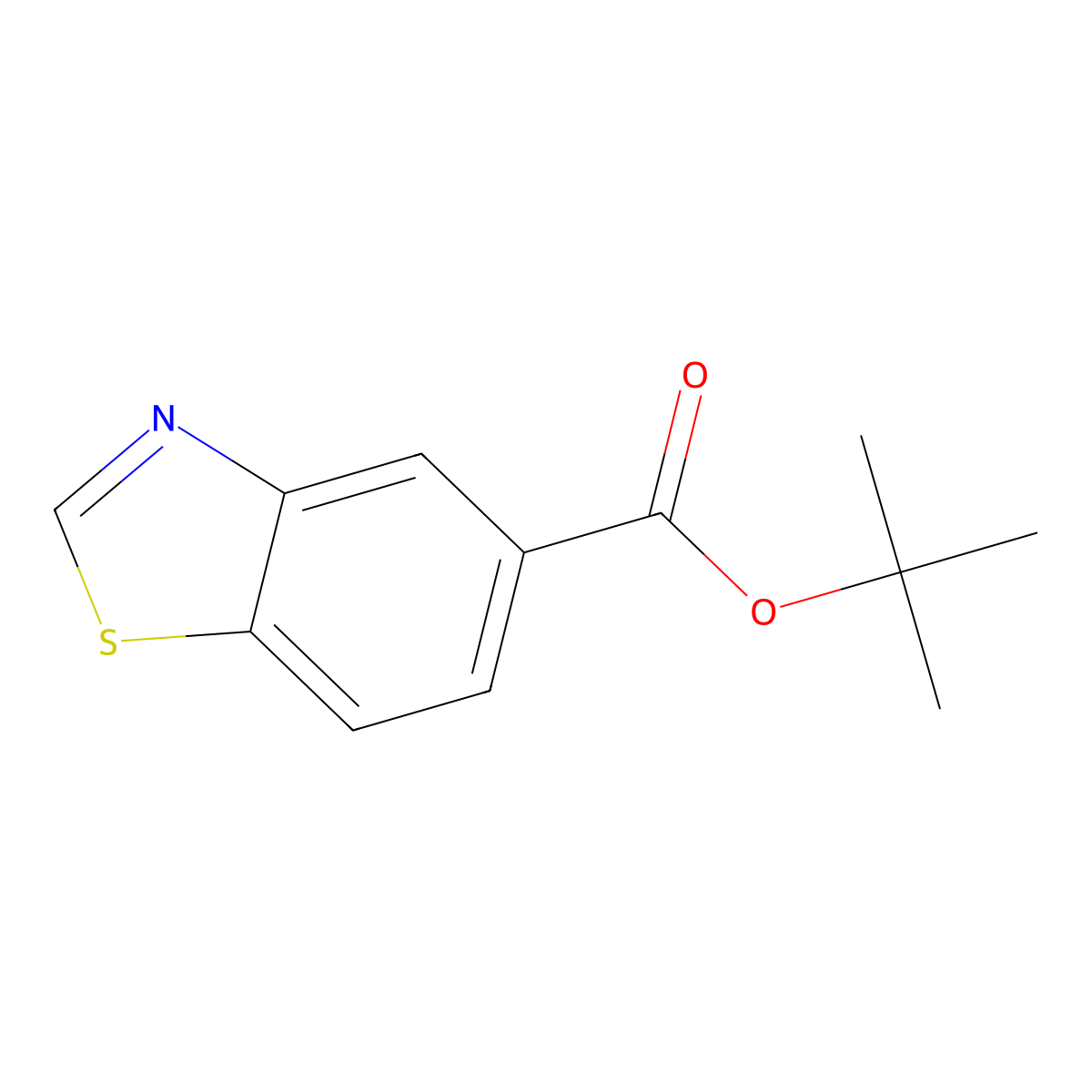 Tert-butyl 1,3-benzothiazole-5-carboxylate molecular structure, CAS 2138369-25-0