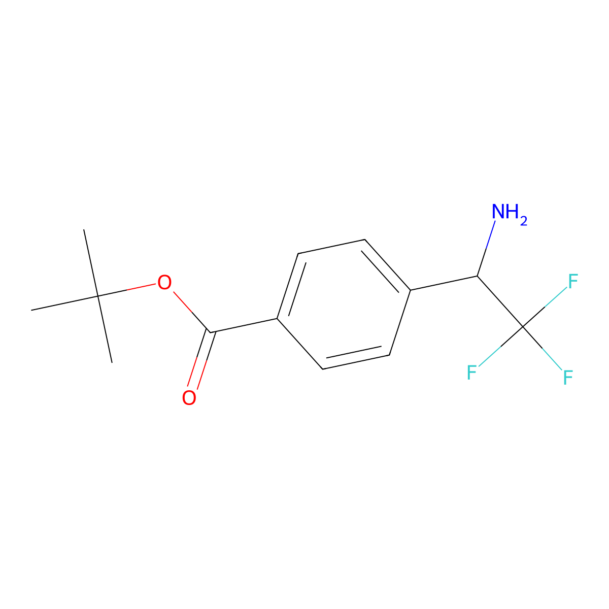 Tert-butyl 4-(1-amino-2,2,2-trifluoroethyl)benzoate molecular structure, CAS 2138369-40-9