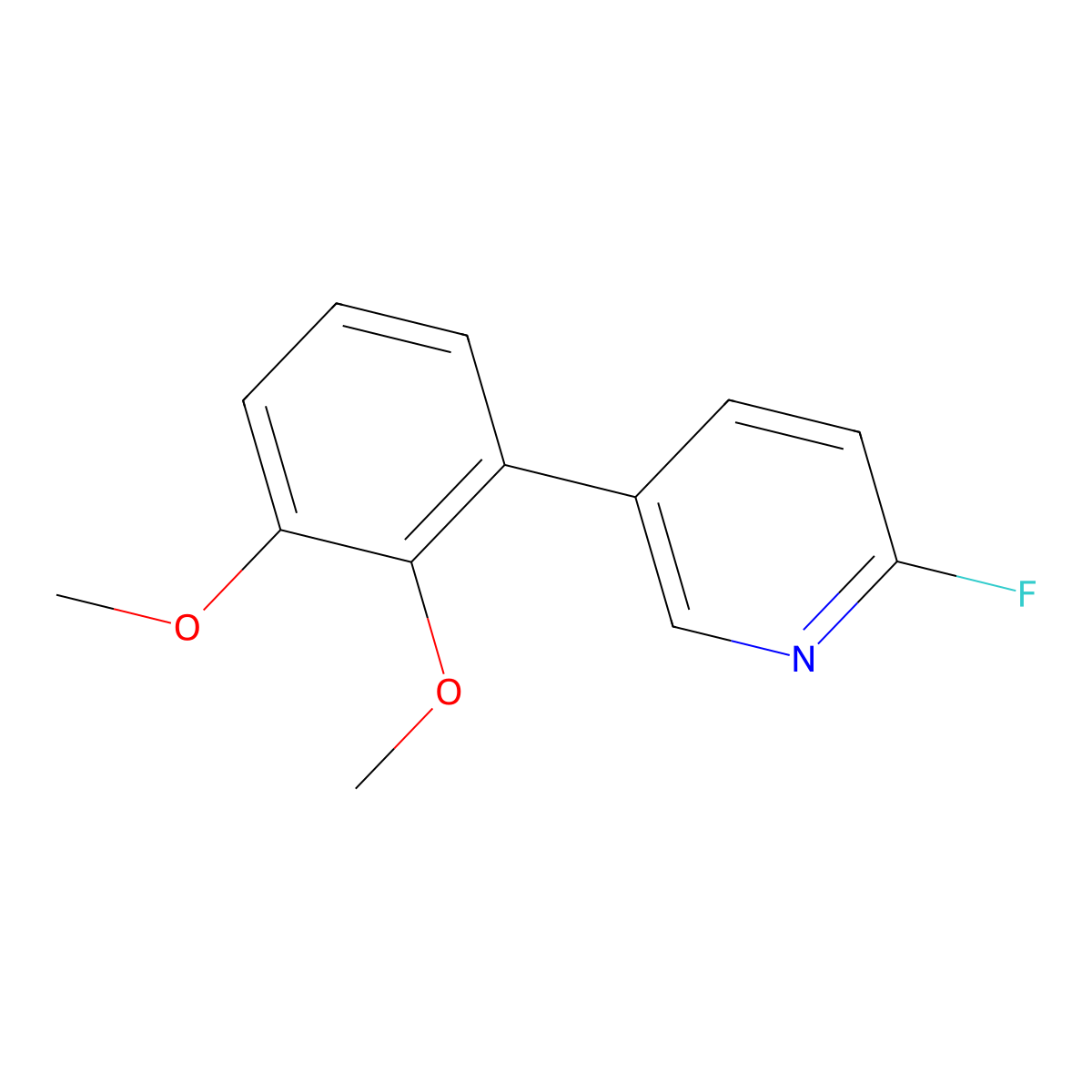 5-(2,3-Dimethoxyphenyl)-2-fluoropyridine molecular structure, CAS 2138369-92-1
