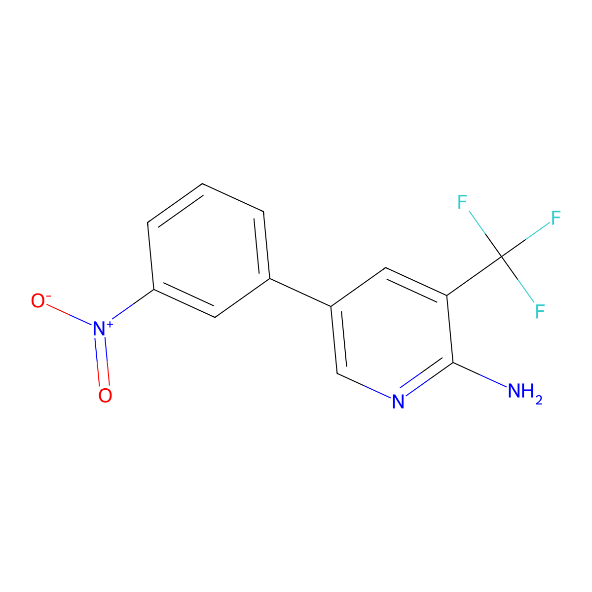 5-(3-Nitrophenyl)-3-(trifluoromethyl)pyridin-2-amine molecular structure, CAS 2138370-36-0