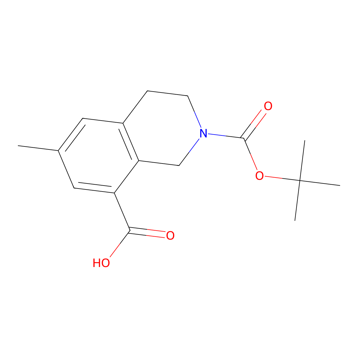 2-[(Tert-butoxy)carbonyl]-6-methyl-1,2,3,4-tetrahydroisoquinoline-8-carboxylic acid molecular structure, CAS 2138370-72-4