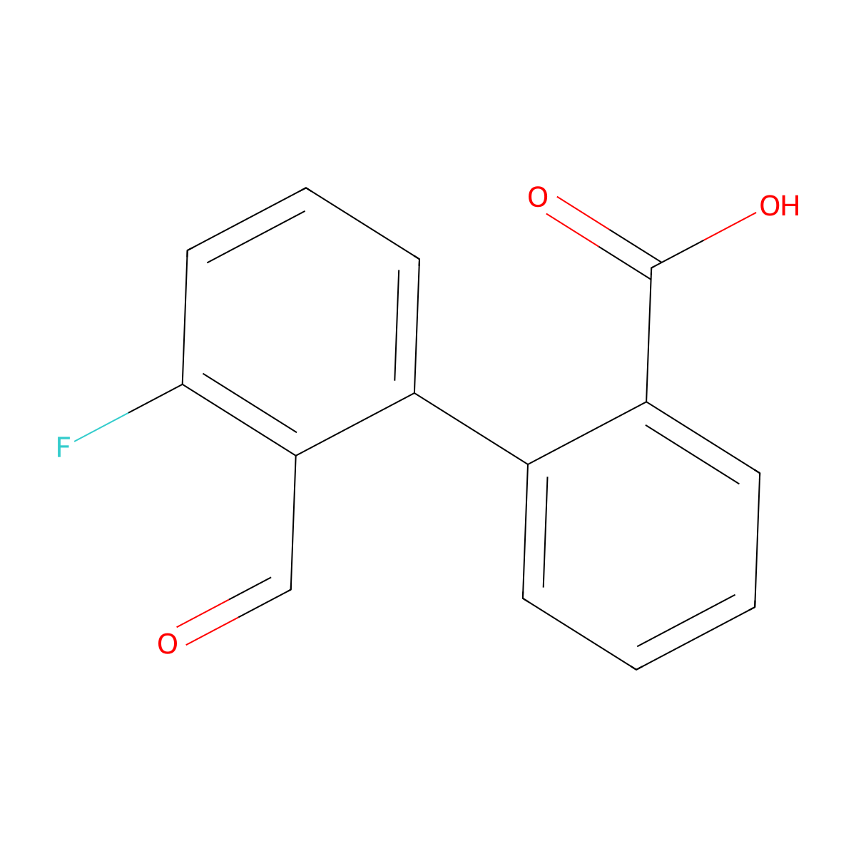 2-(3-Fluoro-2-formylphenyl)benzoic acid molecular structure, CAS 2138370-99-5