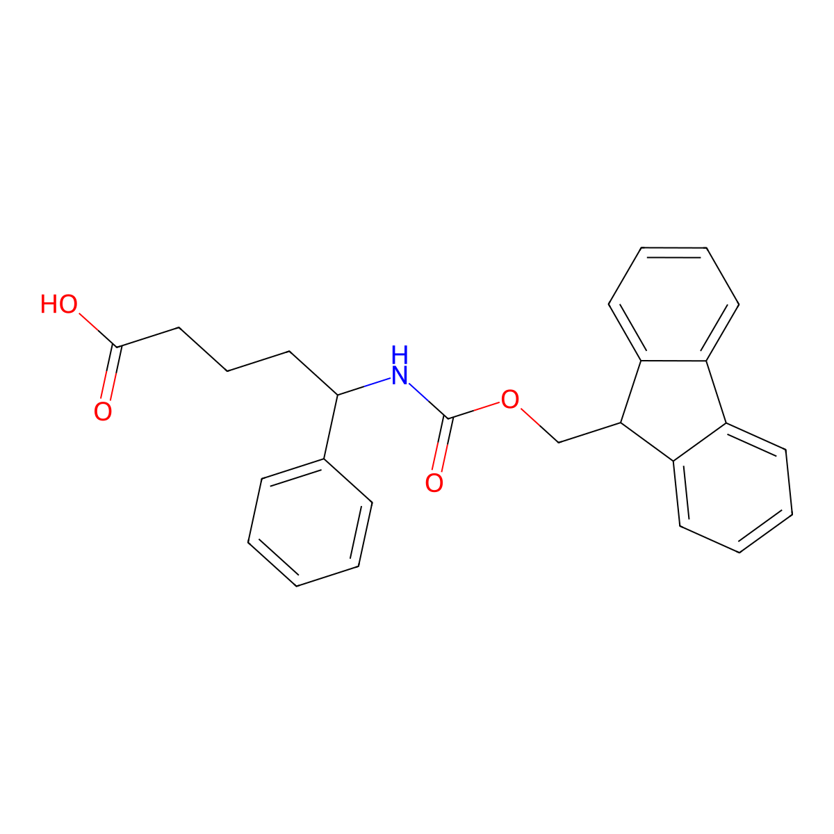 5-({[(9H-fluoren-9-yl)methoxy]carbonyl}amino)-5-phenylpentanoic acid molecular structure, CAS 2138372-08-2