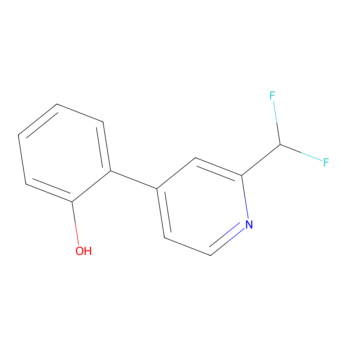 2-(2-(Difluoromethyl)pyridin-4-yl)phenol molecular structure, CAS 2138372-36-6