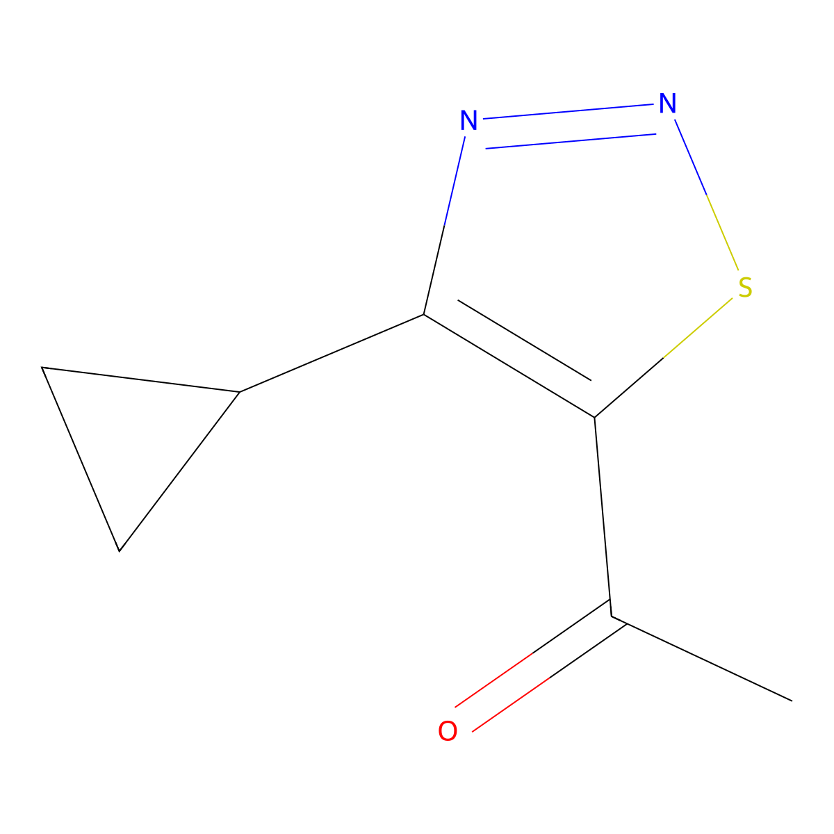 1-(4-Cyclopropyl-1,2,3-thiadiazol-5-yl)ethan-1-one molecular structure, CAS 2138372-68-4