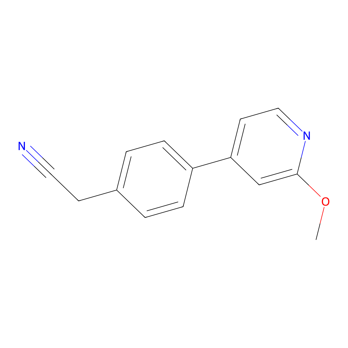 2-[4-(2-Methoxypyridin-4-yl)phenyl]acetonitrile molecular structure, CAS 2138373-49-4