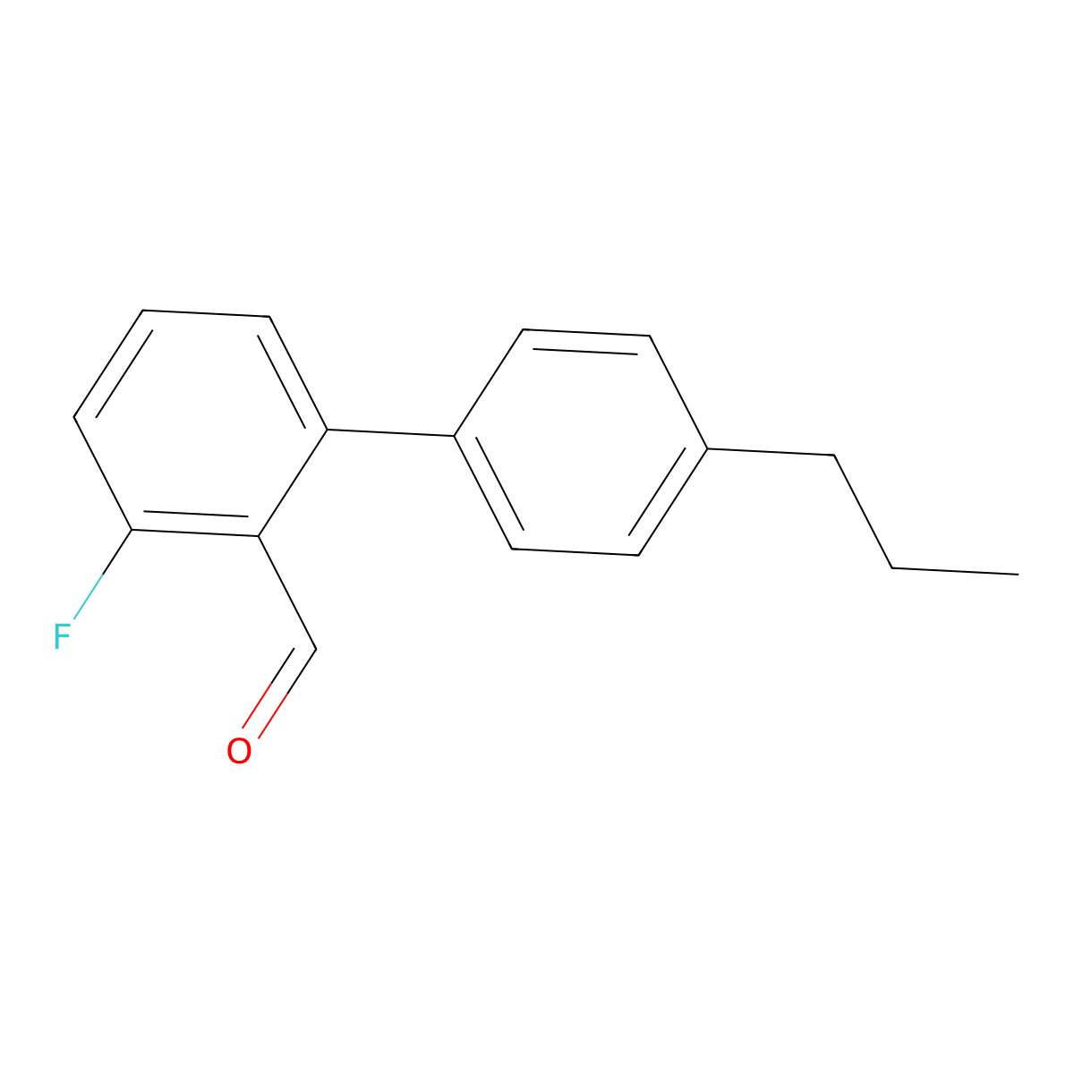 2-Fluoro-6-(4-propylphenyl)benzaldehyde molecular structure, CAS 2138374-00-0