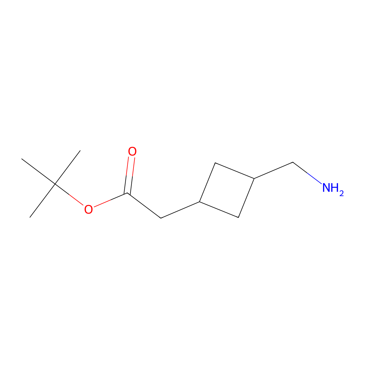 Tert-butyl 2-[3-(aminomethyl)cyclobutyl]acetate molecular structure, CAS 2138376-64-2