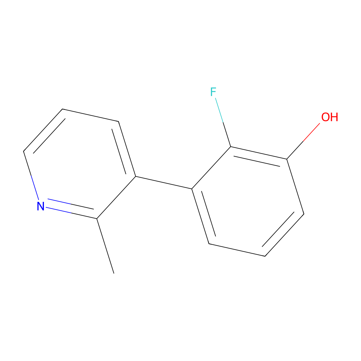 2-Fluoro-3-(2-methylpyridin-3-yl)phenol molecular structure, CAS 2138377-61-2