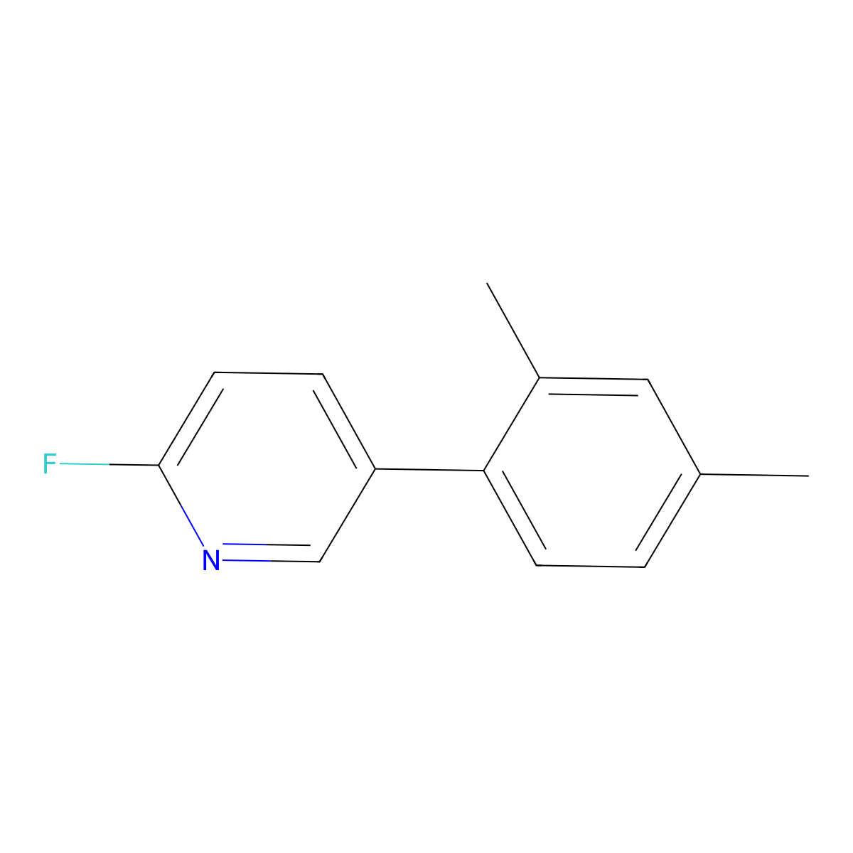 5-(2,4-Dimethylphenyl)-2-fluoropyridine molecular structure, CAS 2138378-62-6