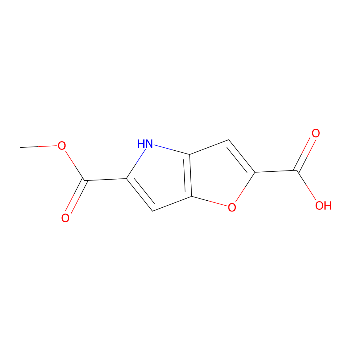 5-(methoxycarbonyl)-4H-furo[3,2-b]pyrrole-2-carboxylic acid molecular structure, CAS 2138378-68-2
