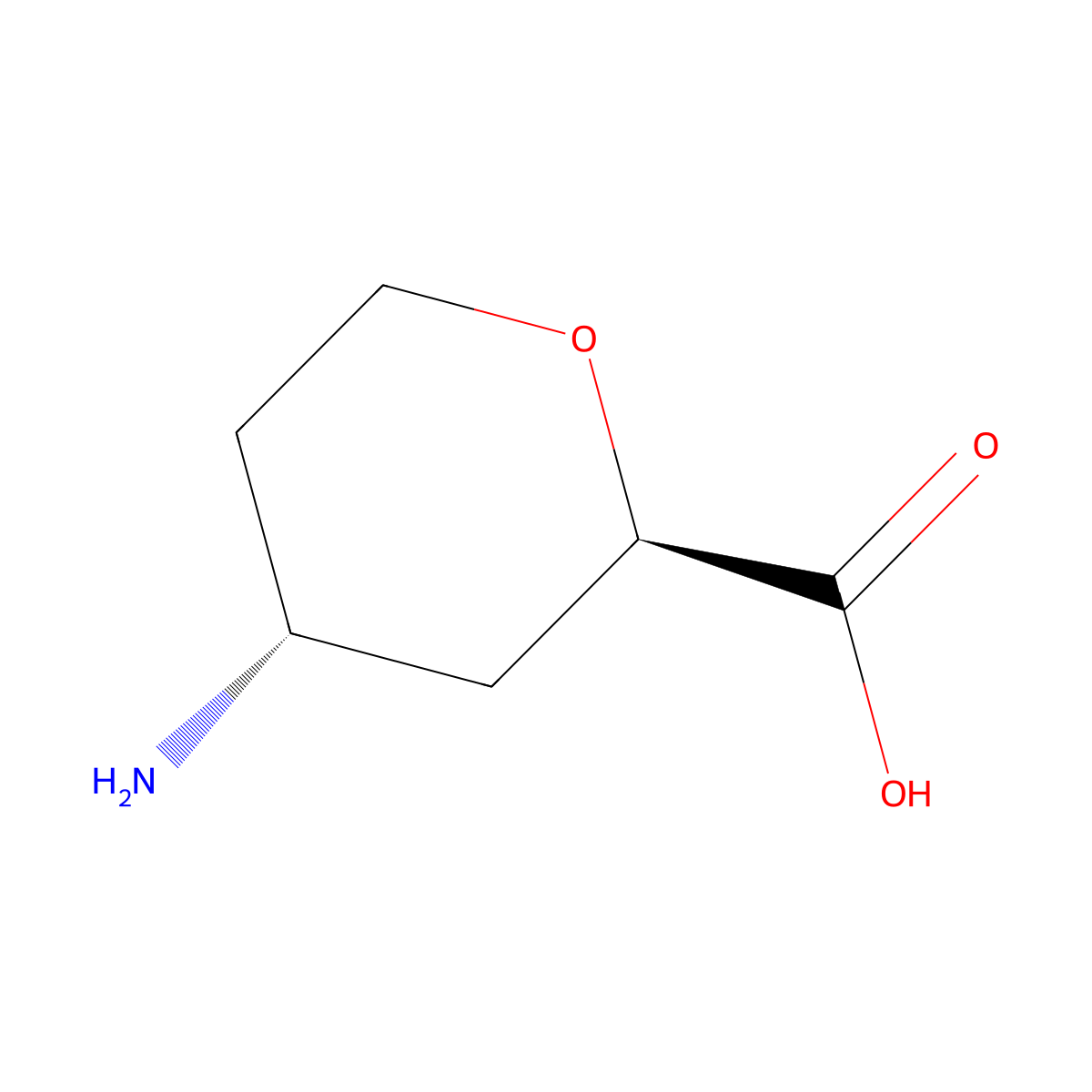 rac-(2R,4R)-4-aminooxane-2-carboxylic acid molecular structure, CAS 2138378-75-1