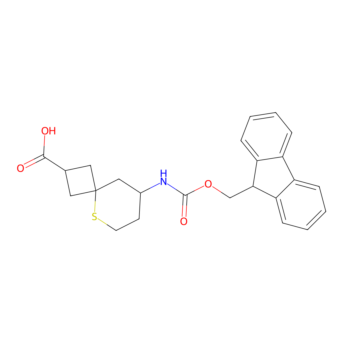 8-({[(9H-fluoren-9-yl)methoxy]carbonyl}amino)-5-thiaspiro[3.5]nonane-2-carboxylic acid molecular structure, CAS 2138378-91-1