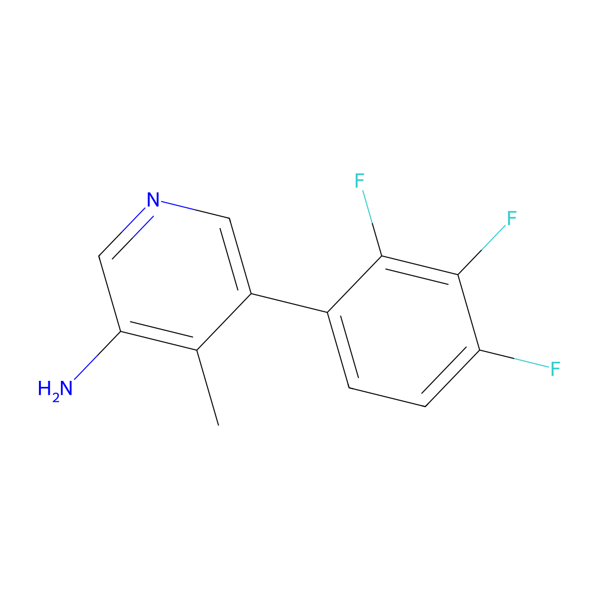 4-Methyl-5-(2,3,4-trifluorophenyl)pyridin-3-amine molecular structure, CAS 2138379-81-2