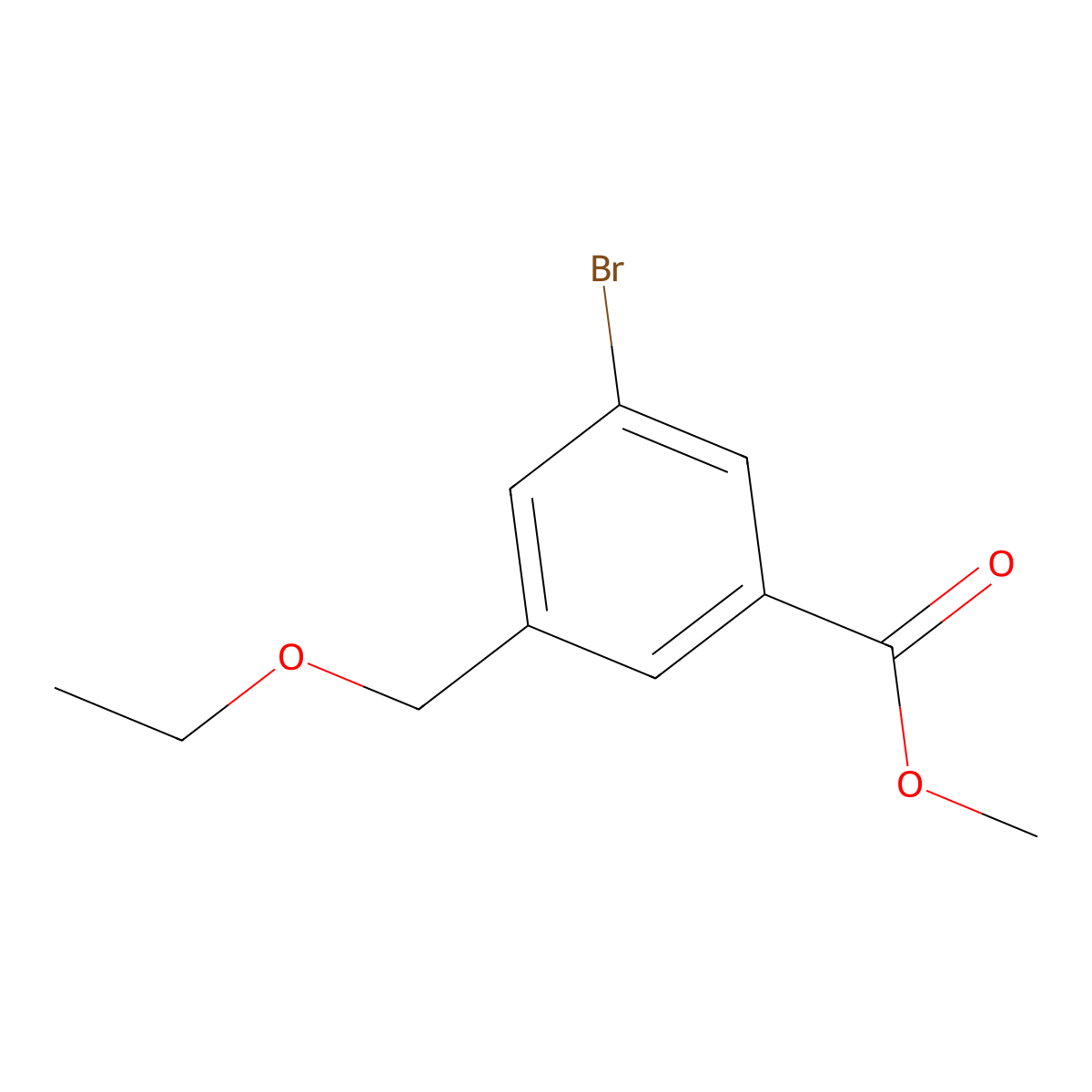 Methyl 3-bromo-5-(ethoxymethyl)benzoate molecular structure, CAS 2138379-99-2