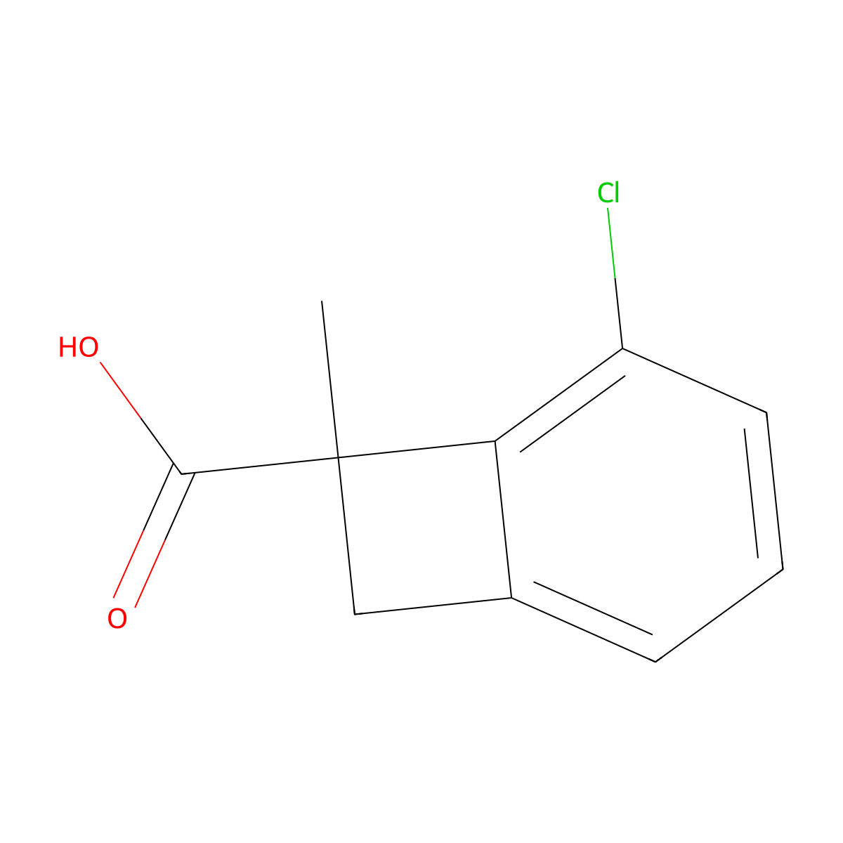 5-Chloro-7-methylbicyclo[4.2.0]octa-1,3,5-triene-7-carboxylic acid molecular structure, CAS 2138380-44-4