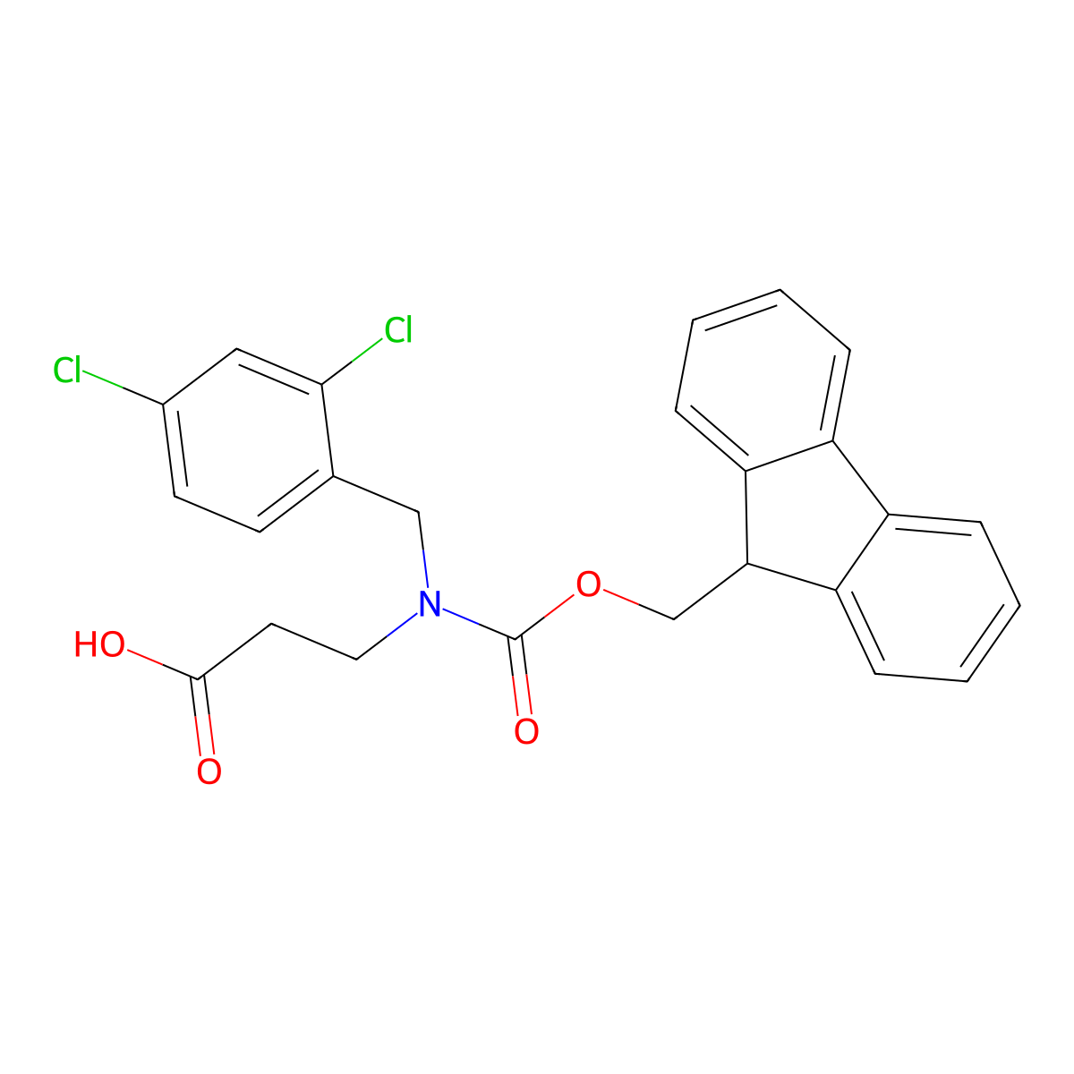 3-{[(2,4-dichlorophenyl)methyl]({[(9H-fluoren-9-yl)methoxy]carbonyl})amino}propanoic acid molecular structure, CAS 2138382-32-6