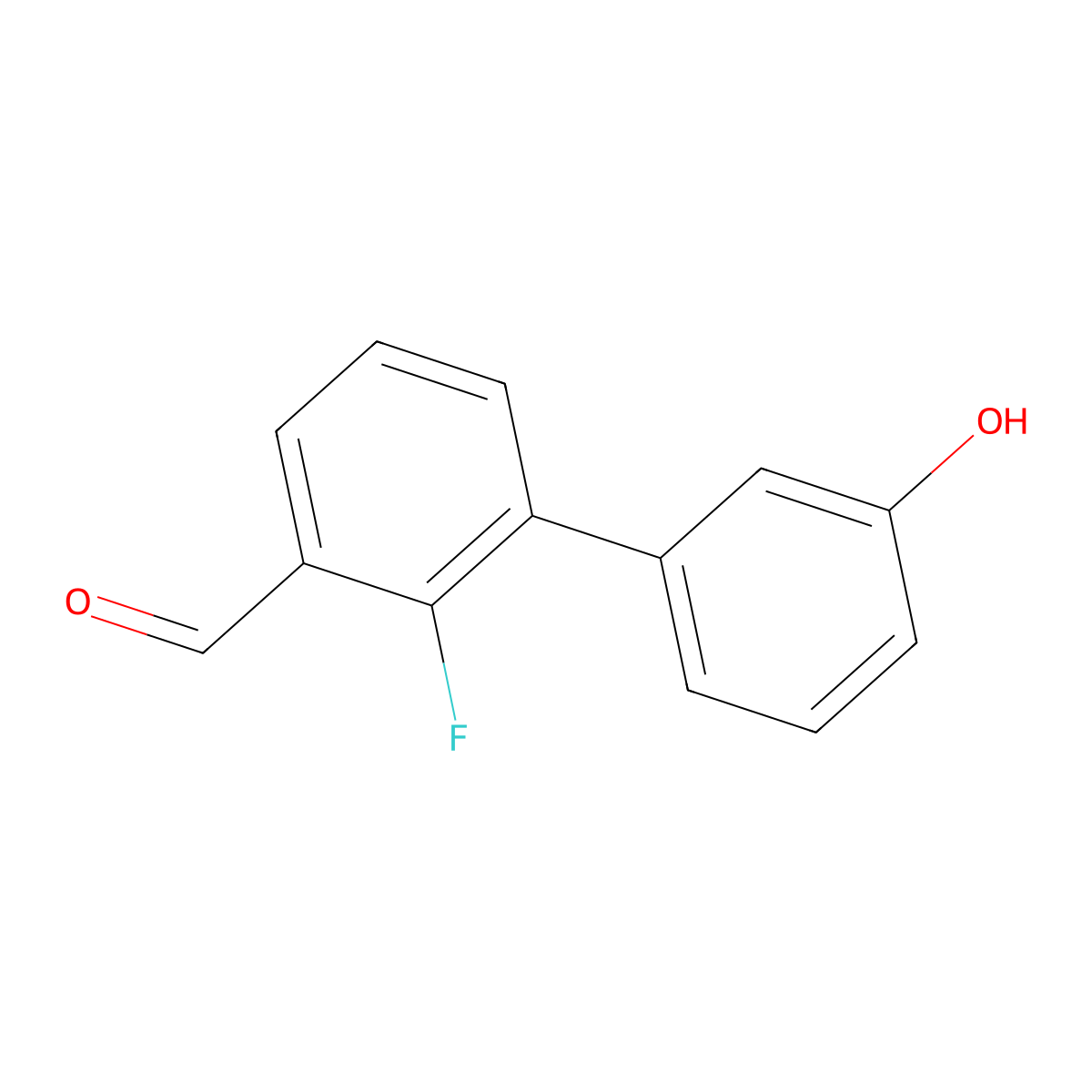 2-Fluoro-3-(3-hydroxyphenyl)benzaldehyde molecular structure, CAS 2138382-85-9