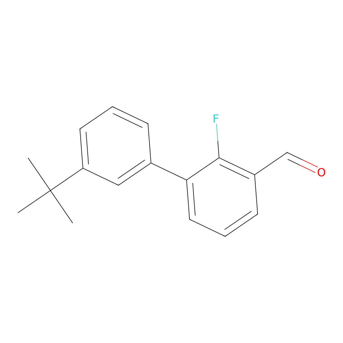 3-(3-Tert-butylphenyl)-2-fluorobenzaldehyde molecular structure, CAS 2138382-94-0