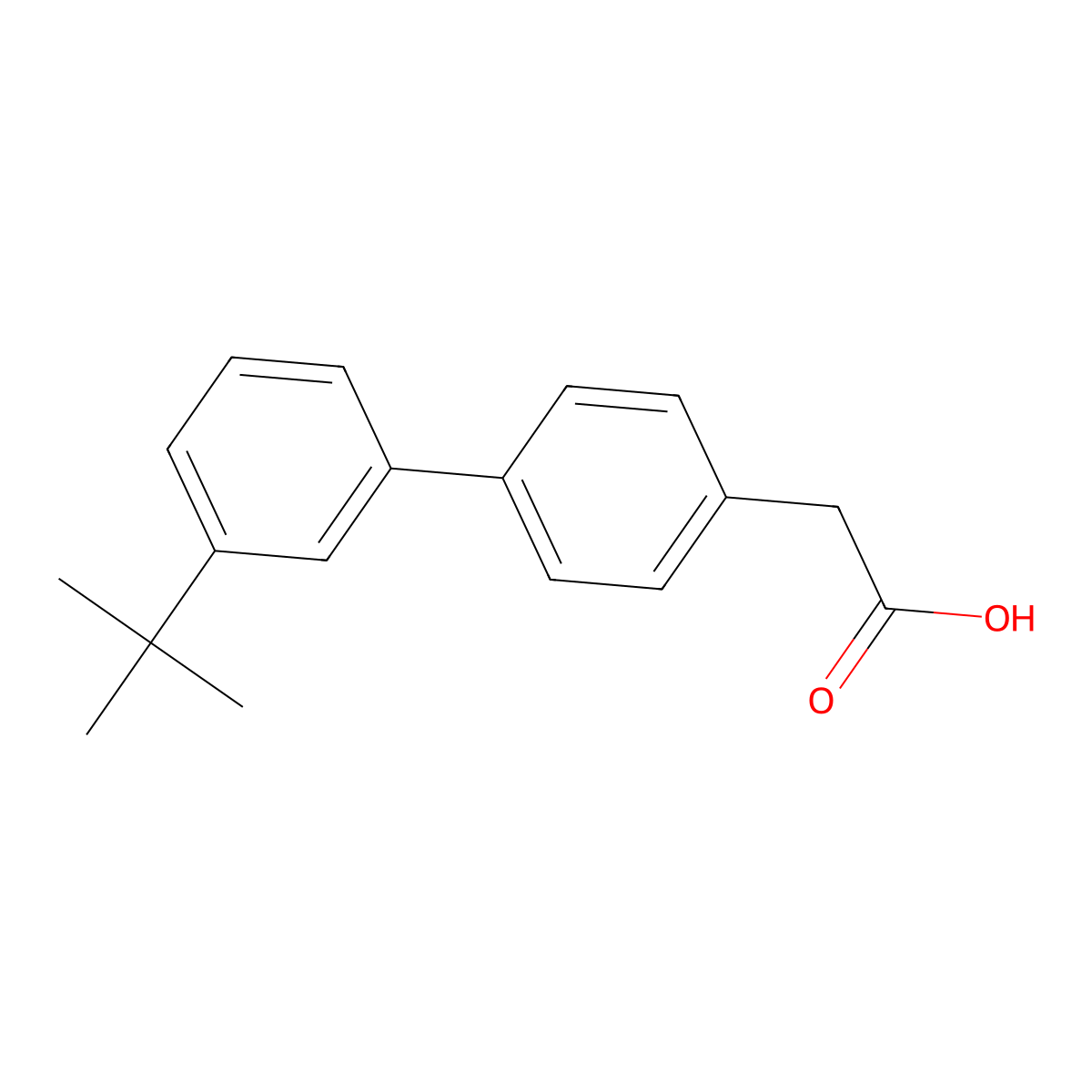 2-[4-(3-Tert-butylphenyl)phenyl]acetic acid molecular structure, CAS 2138383-13-6