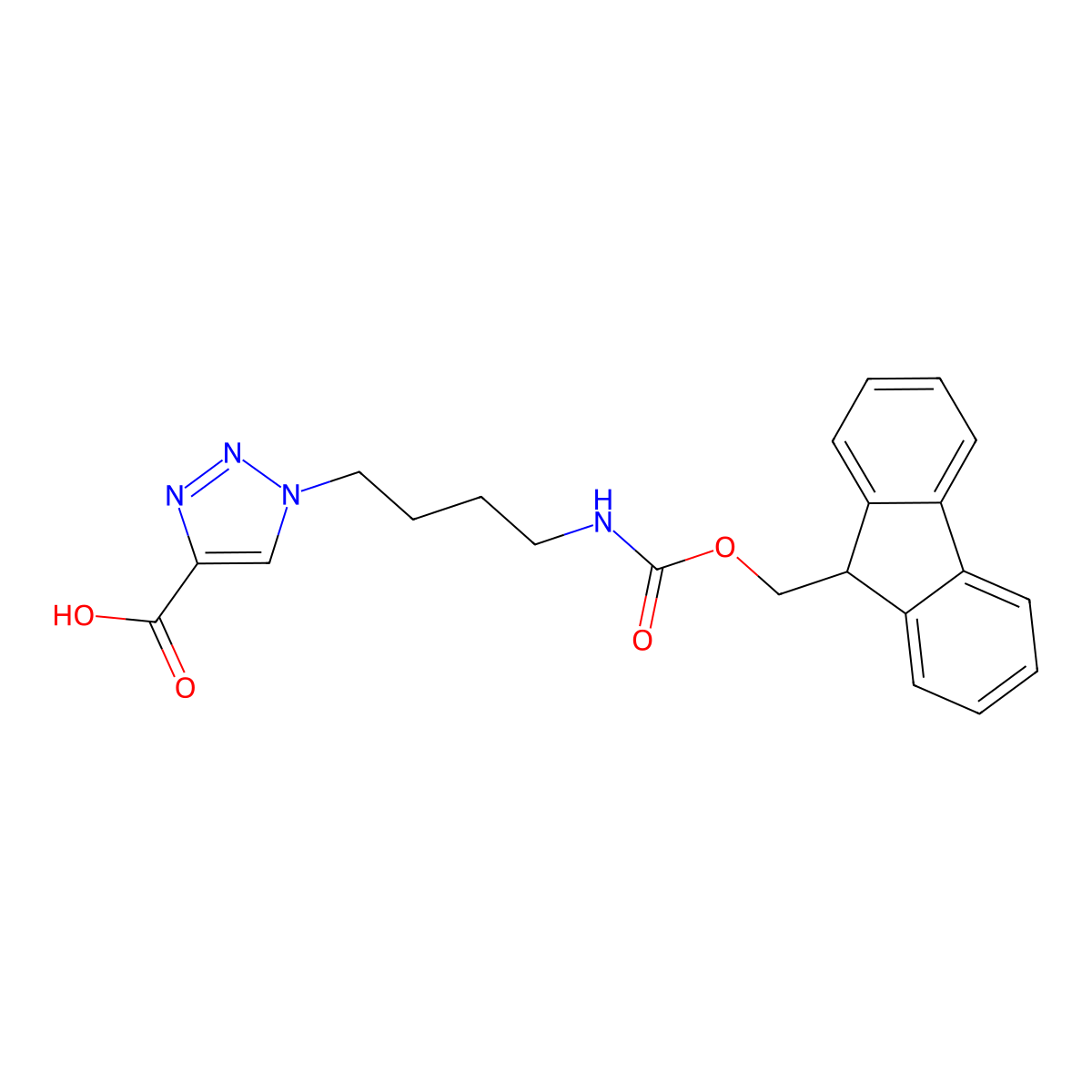 1-[4-({[(9H-fluoren-9-yl)methoxy]carbonyl}amino)butyl]-1H-1,2,3-triazole-4-carboxylic acid molecular structure, CAS 2138384-35-5